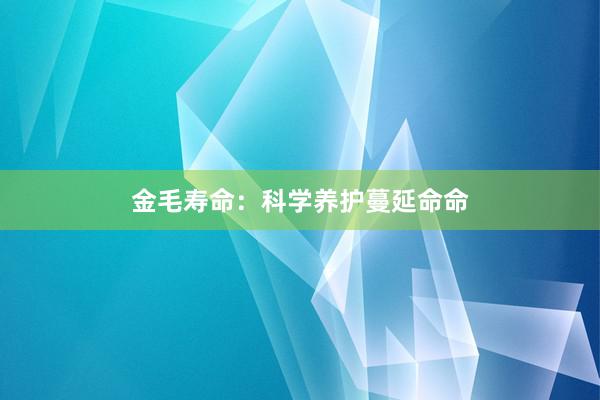 金毛寿命：科学养护蔓延命命